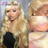613 Blonde Glueless Pull Go Wigs with Elastic Drawstring Pre-Everything Honey Blonde Body Wave HD Lace Frontal Human Hair Wigs