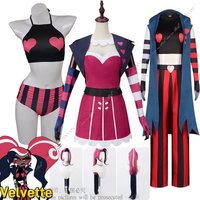 Velvette Hazbin Anime Cos Hotel Demon Lord Swimwear Bikini Cosplay Costume Pants Skirt Daily Outfit Role Play Halloween Party
