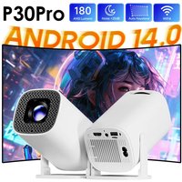 P30PRO Android 14 Smart Mini Projector WiFi6 BT 5.0 Supports 4K 1280 * 720P Supports Screen Mirroring Home Theater Projector