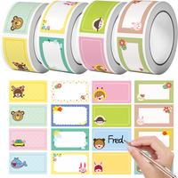 1Roll(120Pcs) Cartoon Name Tags Stickers 16 Designs Decals Kids Teacher Reward Labels School Supplies Various Gift Packaging
