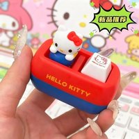 Anime Hello Kitty Voice Button Keyring Kt Cat Keycap Stress Relief Toy Keyboard Button Squishy Desk Decor Birthday Keychain Gift