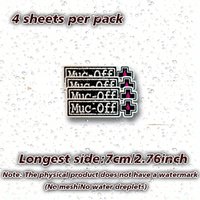 MUC-OFF Waterproof Bicycle Sticker 4-piece Set - Durable PVC material, scratch-resistant and UV-resistant, black and white text