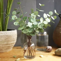 10Pcs/lot Hand Feel Artificial Eucalyptus Leaves Plant Real Touch Leaves Wedding Decor Bouquet Fake Leaf Party Table Home Decor
