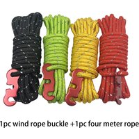 6Pcs Outdoor Guy Lines Tent Cords Reflective Camping Rope with Aluminum Guylines Adjuster Tensioner Pouch for Tent Tarp Canopy