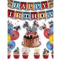 AliExpress NONE Motorcycle Birthday Decoration Dirt Bike Tableware Motocross Paper Cups Plates Napkins Boy Motorcycle Globe Race Party Supplies