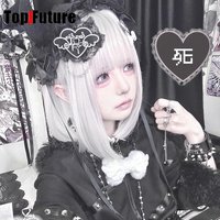 Gothic dark punk Subculture Abi y2k Millennium Hot Girl lovely lace Love chain Pendant decoration hairgrip Hairpin clip headwear