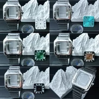 38mm Square Watch Case 316L Steel Strap Watch Repair Modification No Logo 27mm Dial for Sandoz NH36 NH35 NH70 Automatic Movement