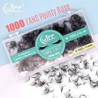 Extensions de cils Promade 2D 20D, 7mm 20mm, épaisseur 0.03 0.05 0.07 0.10, 1000 bouquets préfabriqués en vrac, base pointue, fins et minces