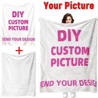 Customized Winter Personalized Thick Flannel Blanket with Warm Photo Print Ultra Soft Warmth Multi-Functional for Sofa Bed Office