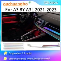 Ouchuangbo LED Ambient Ligt For A3 8Y RS3 A3L 2021-2024 ambiance Lighting 256 Colors Atmosphere Lamp Backlight kit Dynamic Trim