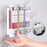 Wall Mounted Shampoo Dispenser No Drill 2*300ml/3*300ml Shower Soap Dispenser Transparent White Conditioner Dispenser