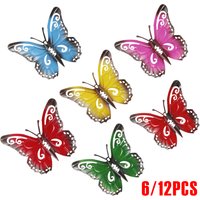 6/12 Pcs Metal Butterfly Wall Art Hanging Butterfly Sculpture Ornaments Garden Yard Sheds Decor for Indoor Outdoor Walls Fences