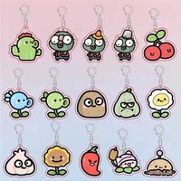 Plants Vs Zombies Acrylic Cute Keychain Game Related Products Girls Gift Key Chain Bag Charms Souvenir Creative Pendant Jewelry