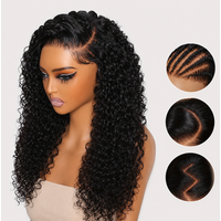 Perruque de cheveux humains bouclés 13x4 style birman Deep Wave, sans colle, effet mouillé et ondulé, avec dentelle frontale, pour femme, en promotion