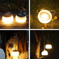 Multifunctional Camping Lantern Silicone Material Waterproof Outdoor Lantern USB Rechargeable Warm Lighting