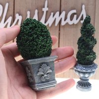1/12 Dollhouse Simulation Plant Potted Model Miniature Twisted Artificial Plant Spiral Faux Greenery for Landscape Desktop Decor