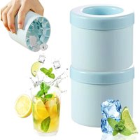 Creative Silicone Ice Cube Mold Reusable Quick Freeze Ice Cup Cylinder Ice Cube Tray Summer DIY Refrigerator Freeze Ice Maker