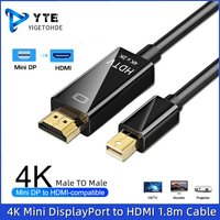 YIGETOHDE 4K Mini DisplayPort To HDMI-compatible Adapter Cable 1.8M Mini DP to HDTV Cable Converter for Laptop Projector MacBook