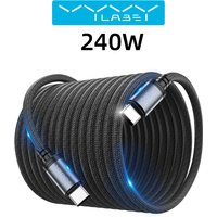 VYVYLABS 240W Type C to USB C Cable PD Quick Charge Fast Charging Type C to Type C for iPhone 17 16 15 Macbook Samsung Xiaomi