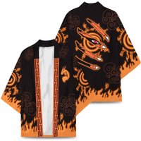 Anime Naruto Wafuku Gaara Kimono Cosplay Yukata Akatsuki Rote Wolken-Druck Haori Strickjacke Umhang Unisex Cape Jacke Freizeitkleidung