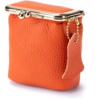 Card Holder Full Grain Cow Leather Coin Purse Handbag Kiss Clasp Lock Lychee Pattern Purse Bag Vintage Mini Clutch Lipstick Bag
