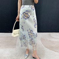 Miyake Pleated Women's Casual Skirt 2026 New Style High-end Elegant Lazy Style High-end Fringed Skirt