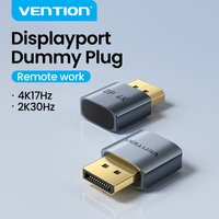 Vention 4K Displayport Virtual Display Dummy Plug Adapter Headless Ghost Display Emulator Video for Mining&Game AFK Lock Screen