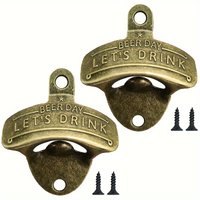 1/2/5/10pcs Vintage Bottle Opener Beer Day Retro Bottle Opener Wall Mounted for Pub BBQ DIY Solid Beer Opener Kitchen Gadgets