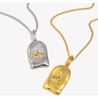 E.B.belle Archway Sign Sun's Radiance Divine Bird Stainless Steel Pendant Necklace Vintage Style Tarnish Free Jewelry For Women