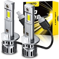 AUXITO 2Pcs 30000LM H1 LED Headlight Bulbs CANBUS Error Free 6500K White High Low Beam With Fan Car Driving Lamp Super Bright