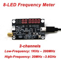 2-channel LED Frequency Display 1KHZ-3.6Ghz Frequency Meter RF Signal Tester 433Mhz 868Mhz 915M 2.4Ghz Digital Frequency Counter