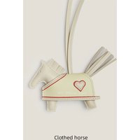Rodeo Rodeo Coeur Handmade Leather Horse Bag Charm, Genuine Sheepskin & Suede Leather Bag Accessory, Heart Design Bag Pendant