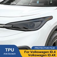 For Volkswagen ID.4 ID.4X 2021-2026 Smoke Black Car Headlight Protective Film TPU PPF Pre Cut Anti-Scratch Headlight Vinyl Film