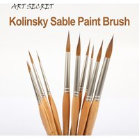 ArtSecret Kolinsky Sable Paint Brush Professional Fine Detail Art brush for Watercolor, Acrylic, Gouache Artist Accessory