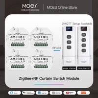 MOES ZigBee inteligentny RF433 przełącznik kurtyny modułem do rolka zmotoryzowana żaluzje silnik 2MQTT inteligentne życie APP Alexa Google domu