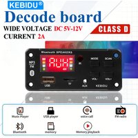 KEBIDU Bluetooth 5.0 WMA WAV Decoder Board DC 12V MP3 Player Car Audio Player Kit Support TF AUX FM Radio USB Home Speaker