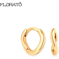 925 Sterling Silver Needle Glossy Hoop Earrings Gold Color Tiny Cartilage Piercing Small Huggie Earring Fine Jewelry Accessories