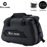 WEST BIKING 13-25L Expandable Bike Trunk Bag MTB Hard Shell Bicycle Rear Carrier Bag Waterproof Travel Suitcases Shoulder Bag