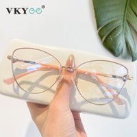 VICKY Neue Mode Einfache Katzenauge Personalisierte Rahmen Design frauen Anti-Blau Licht Lesebrille Anpassbare Rezept