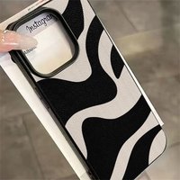 Black Striped Printed Matte Phone Case For iPhone 17 Air 16 Pro Max 15 14 Plus 13 12 11 X XS XR Shockproof Silicone Back Cover
