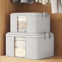 1 Piece Large Capacity Covered Storage Box with Perspective Window, Multi-purpose Foldable Quilt Storage Bag, Waterproof
