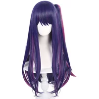 Anime Oshi No Ko Hoshino Ai Purple Wig Cosplay Headwear Girl Lolita Ponytail Heat Resistant Synthetic Wigs Accessories Hair