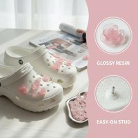 20Pcs Rose Resin Shoes Decorations Colorful Flower Charms for Sandals DIY Ornaments Girl Party Accessories