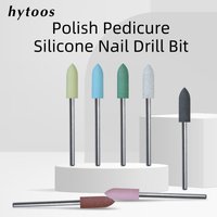 HYTOOS 5*16mm Long Cone Silicone Nail Drill Bits 3/32" Pedicure Polishing Bit for Nail Drill Manicure & Foot Care Prep Tools