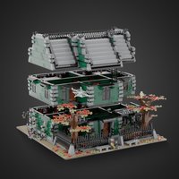 MOC-202594 Horror Mansion Building Blocks Model Medieval Horror Mansion Architecture Street View Bricks Assembly Toys Kids Gifts