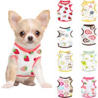 Summer Dog Vest Cute Cartoon Print Breathable Thin T-Shirt for Small Medium Dog Fashion Chihuahua Yorkshire Vest Pet Clothes