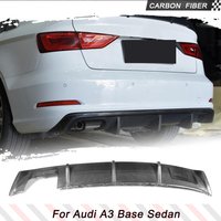 Carbon Fiber/FRP Car Rear Diffuser Lip Bumper Guard Spoiler for Audi A3 Standard Bae Sedan 8V 4 Door 2013 - 2016 Rear Body Kits