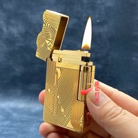 good luck Classic Sound Brass Lighter Golden Sleeping Mermaid Pattern Retro Lighter Fire Man Series Exquisite Mens Gift