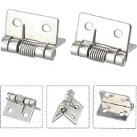 2pcs 1/1.5/2/3Inch Silver Spring Door Hinge Stainless Steel Self Closing Design Windows Cabinets Boxes Household Hardware
