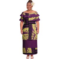 Hawaiian Island Fashion Plus Size Puletasi Clothes Samoan New Arrivals Women 2 Piece Set Polynesian Tribal Ladies Puletasi Dress